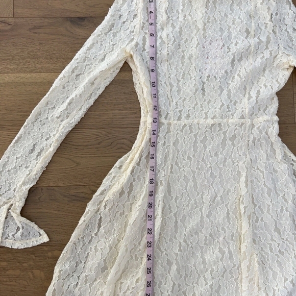 Free People Ivory Lace Long Sleeve Dress Small - Picture 10 of 12